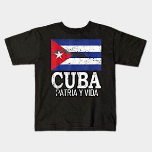 Cuba Libre Cuban Flag patria y vida Kids T-Shirt